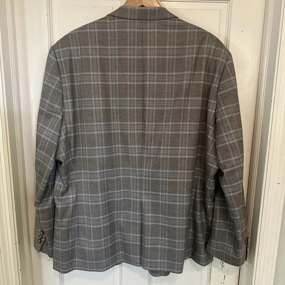 Lauren Ralph Lauren Men UltraFlex Plaid Sports Coat Blazer‎ Tan Blue Jacket 50R